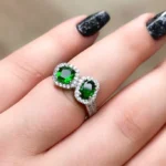 Double Oval Design Women’s Emerald Gold Ring – Code 10524