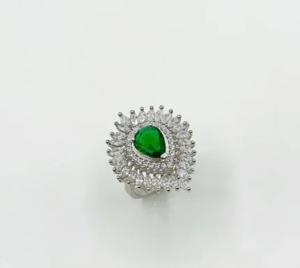 Peacock Design Women’s Emerald Gold Ring – Code 10708