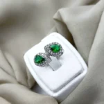 Large Teardrop Emerald Gold Ring – Code 10714