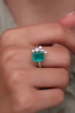 Women’s Colombian Emerald Doublet Gold Ring – Code 11038