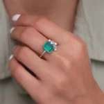 Women’s Colombian Emerald Doublet Gold Ring – Code 11038