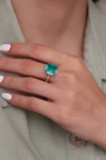 Medium Square Doublet Emerald Gold Ring – Code 11039