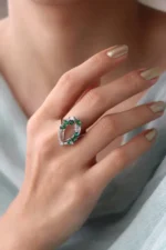 Women’s Gold Ring – Unique Teardrop Design, Code 10436