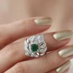 Italian Emerald Gold Ring For Woman – Code 11084