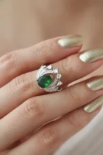 Emerald Gold Crown Design Ring – Code 11087