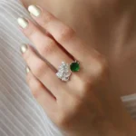 Italian Emerald Gold Ring For woman Code 11088