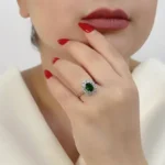 Simple and Chic Oval Women’s Emerald Gold Ring – Code 11187