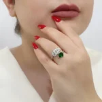 Tear and Petal Emerald Gold Ring – Code 11191