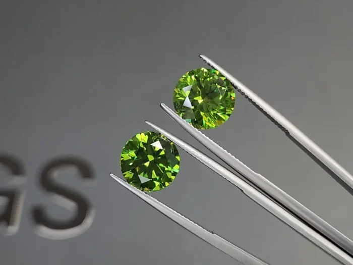 Exquisite Round Demantoid Garnets from Ural Mountains (12.11 ct, GRS)