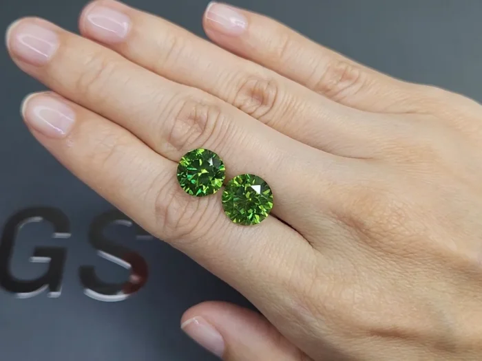 Exquisite Round Demantoid Garnets from Ural Mountains (12.11 ct, GRS)
