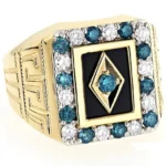 Luxury Men’s Gold Ring RGM1583 with Sapphire, Onyx, and Diamond