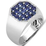 Men’s Sapphire & Diamond Ring 18K White Gold Model RGM1611