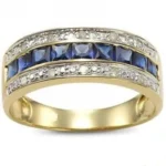 Men’s Gold Ring RGM1441 with Sapphire and Diamonds