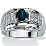Men’s Gold Ring RGM1426 with Sapphire and Diamonds