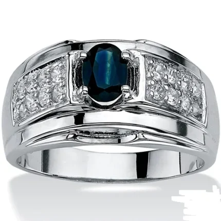 Men’s Gold Ring RGM1426 with Sapphire and Diamonds