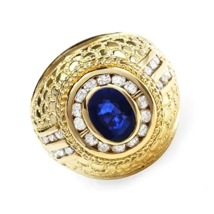 Men’s Gold Ring RGM1349 with Ruby and Diamond