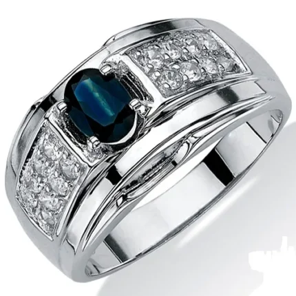 Men’s Gold Ring RGM1426 with Sapphire and Diamonds