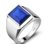 Lab Sapphire Silber Ring aus 925 Sterling Silber, 8ct Labor-Saphir