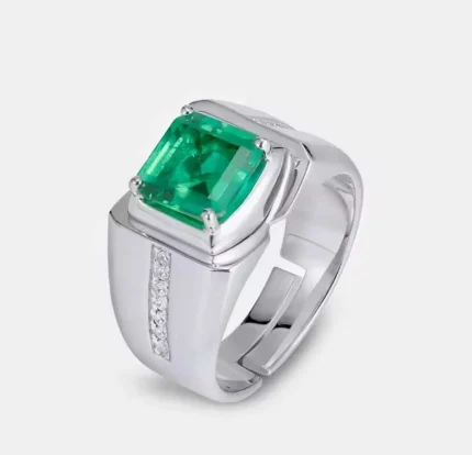 Cultivation Emerald Men’s Open Finger Ring – Fashion & Business Luxury