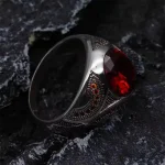Red Cubic Zirconia Ring – S925 Silver, Wedding & Gift Jewelry