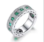Silver Green Ring – 925 Sterling Silver Men’s Business Jewelry