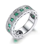 Silver Green Ring – 925 Sterling Silver Men’s Business Jewelry