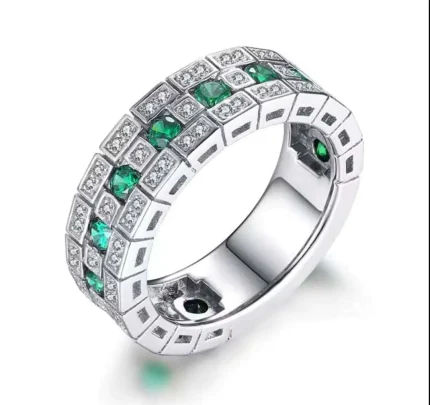 Silver Green Ring – 925 Sterling Silver Men’s Business Jewelry