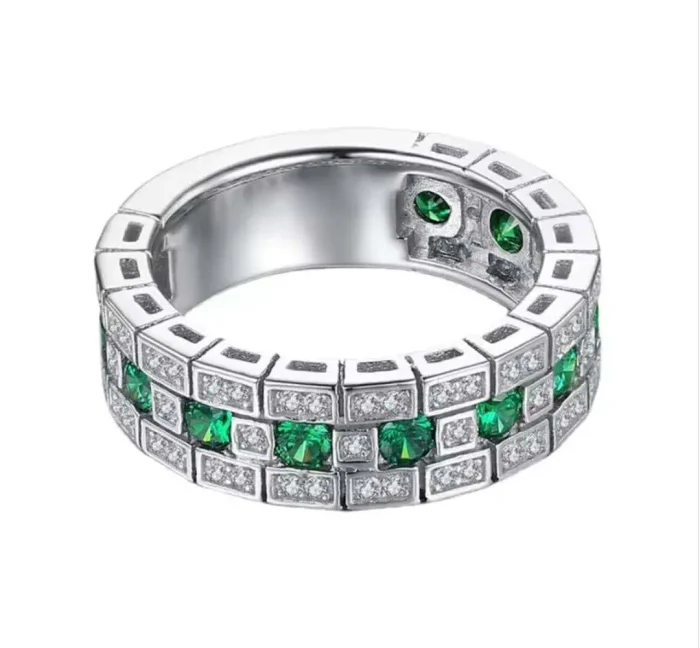 Silver Green Ring – 925 Sterling Silver Men’s Business Jewelry