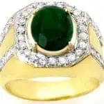 Men's Refined Emerald Gold Ring RGM1306 | Luxe Elegance