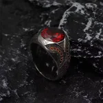 Red Cubic Zirconia Ring – S925 Silver, Wedding & Gift Jewelry