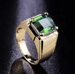 Gold Green Ring – Adjustable Elegant Jewelry