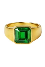 Men’s Emerald Gold Ring – Square-Cut Emerald, Shine & Bold Design