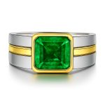 emerald ring with gold side band