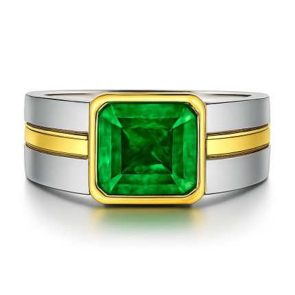 emerald ring with gold side band