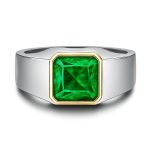 minimalist emerald gold ring