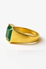 Men’s Emerald Gold Ring – Square-Cut Emerald, Shine & Bold Design - Image 2