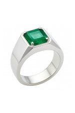 Men’s Emerald Gold Ring – Minimal Square Design - Image 2