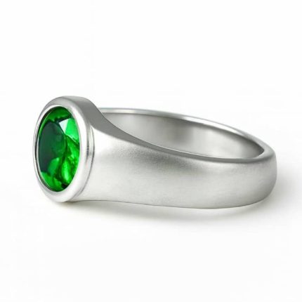 emerald circle ring for men