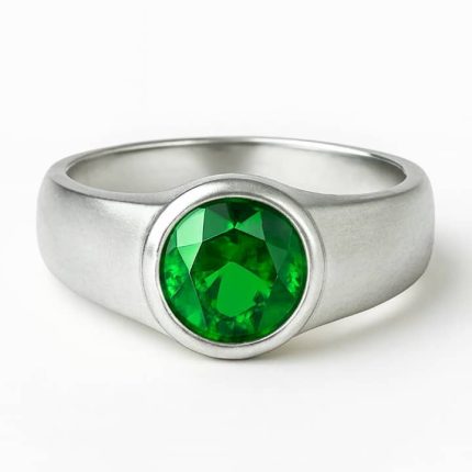 emerald circle ring for men