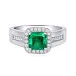 square-cut emerald gold ring for men