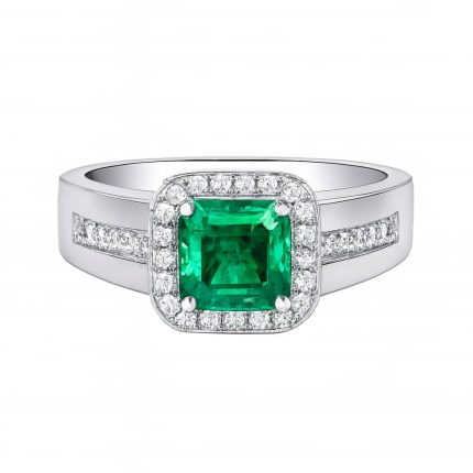 square-cut emerald gold ring for men