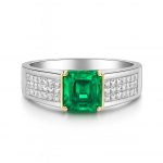 square emerald gold ring for men