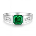 men’s square emerald signet ring