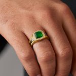 gemstone emerald ring for men
