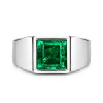 modern square emerald ring