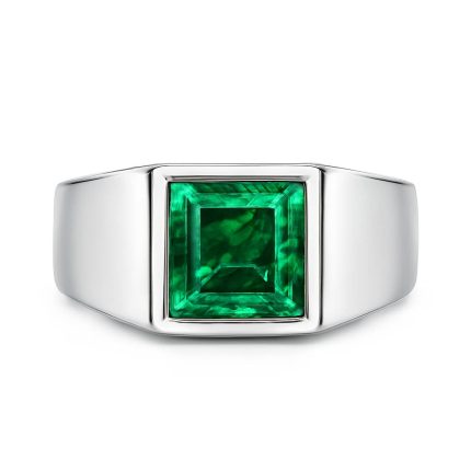 modern square emerald ring