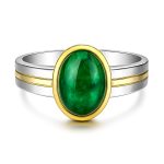 round emerald gold ring