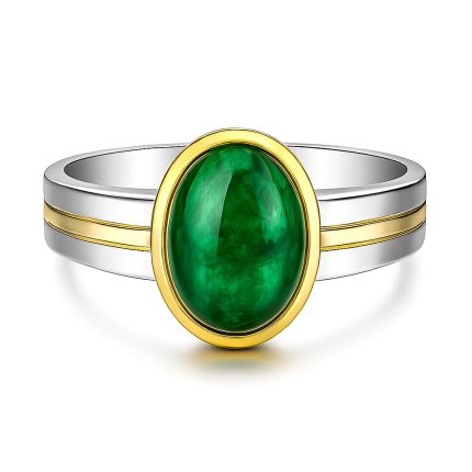 round emerald gold ring