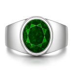 heavy white gold emerald ring