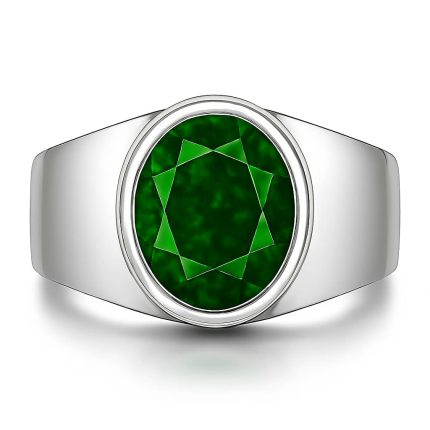 heavy white gold emerald ring
